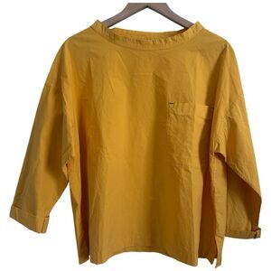 Momoni Mustard Yellow Cotton Blend Boxy Shirt Size 44/US 6